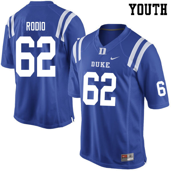 Youth #62 Lee Rodio Duke Blue Devils College Football Jerseys Sale-Blue - Click Image to Close